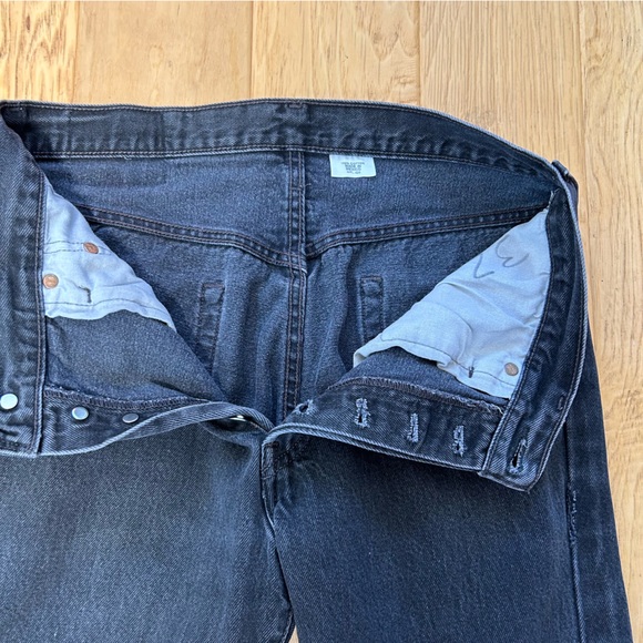 Vintage Levi’s 501 Black Jeans 32x32 Original High Rise Straight Leg Mexico - Picture 2 of 14